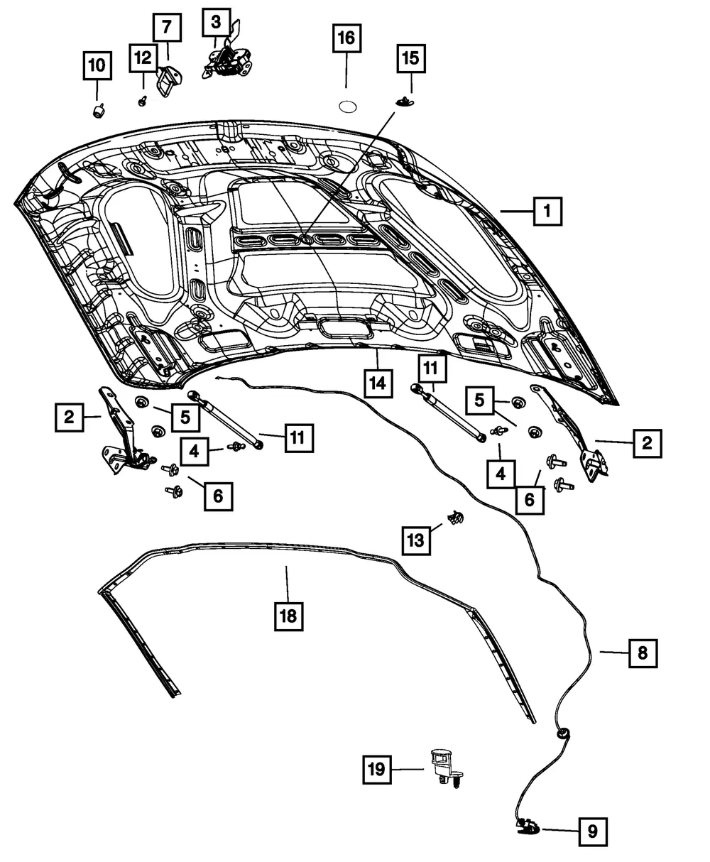 Hood Latch - Mopar (68361150ab)