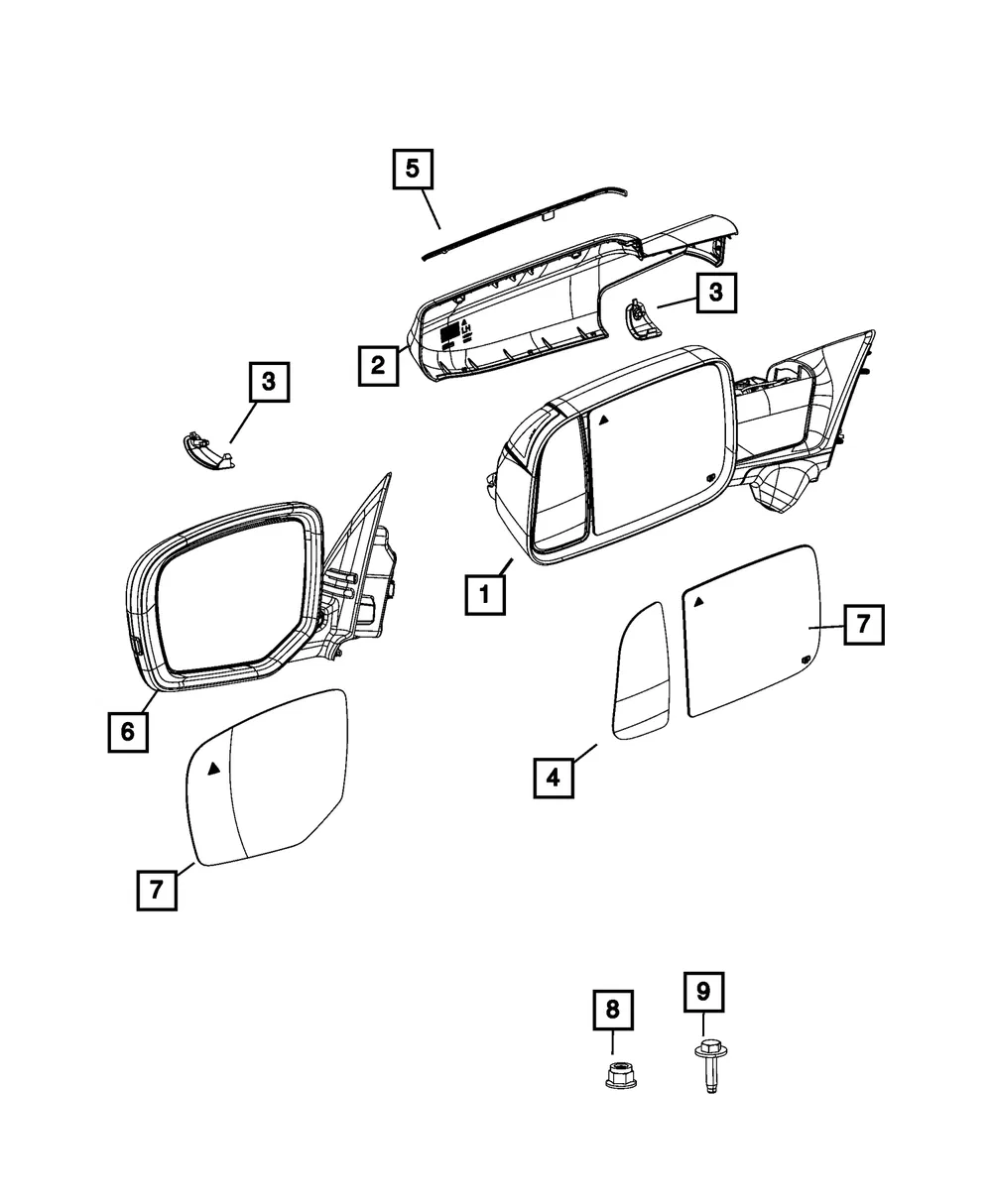 Mirror Assembly - Driver's Side (LH) - Mopar (68361475AD) - view 6