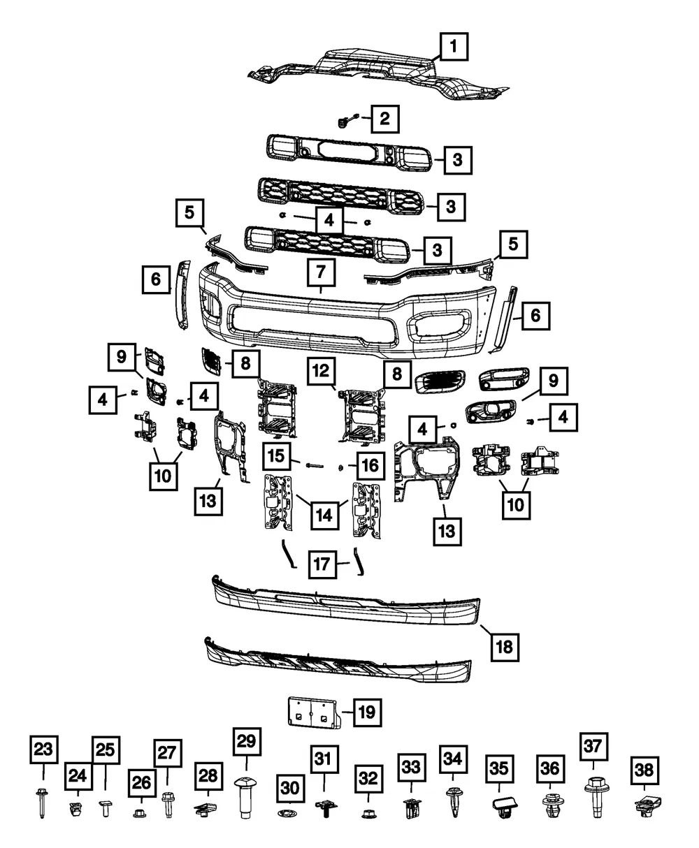 Lower Grille - Mopar (68384295aa)