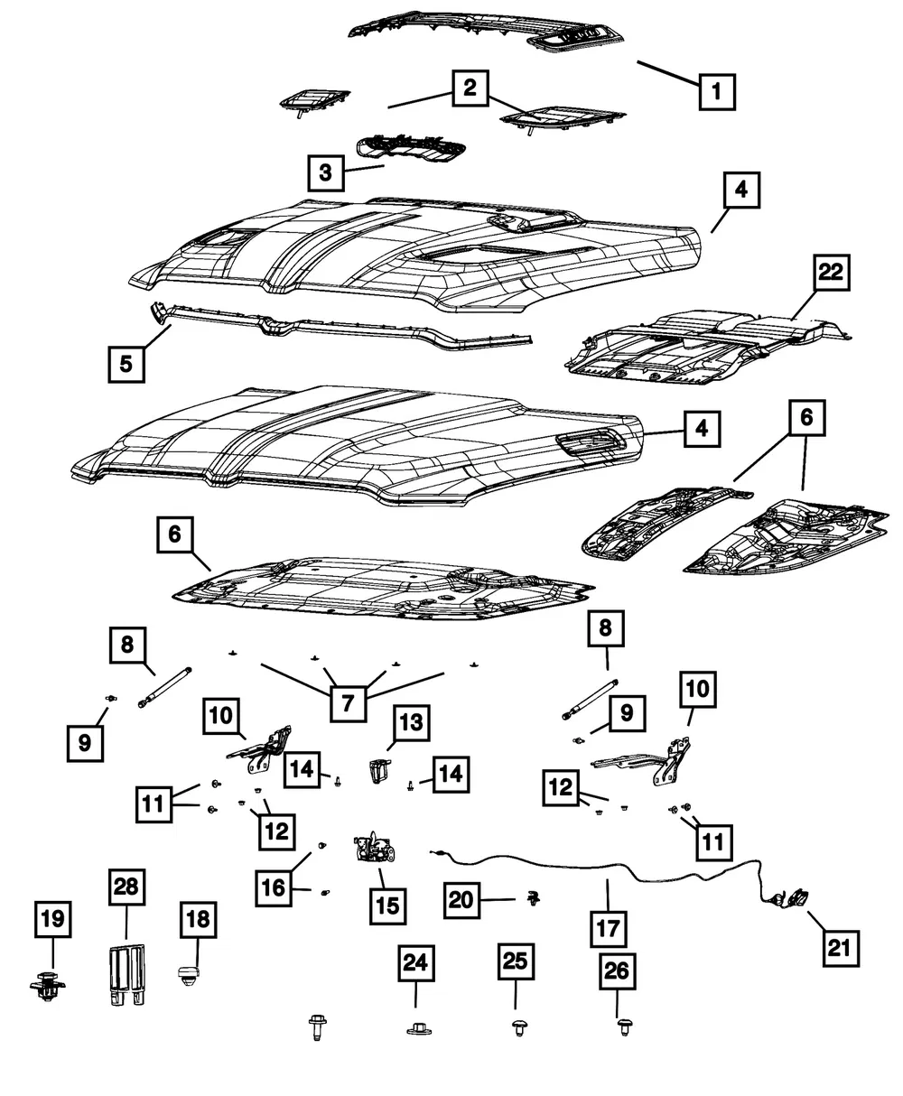 Hood Prop - Mopar (68401342aa)