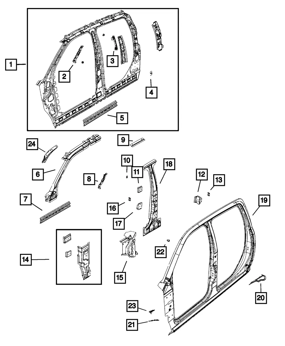 C Pillar Baffle, Left - Mopar (68403633aa)