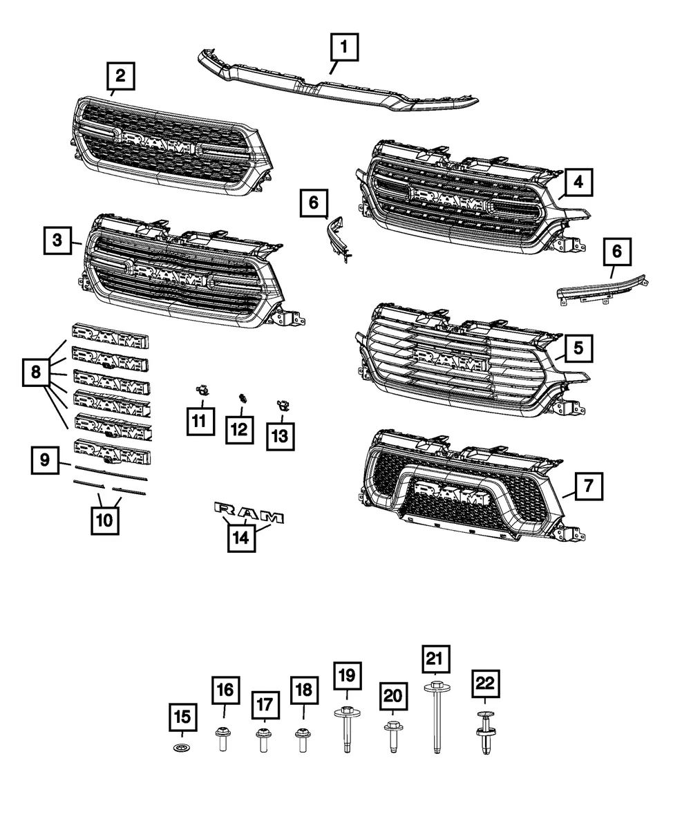 Radiator Grille - Mopar (68404864ac)