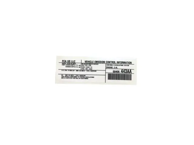 Vehicle Emission Control Information Label - Mopar (68406443aa)