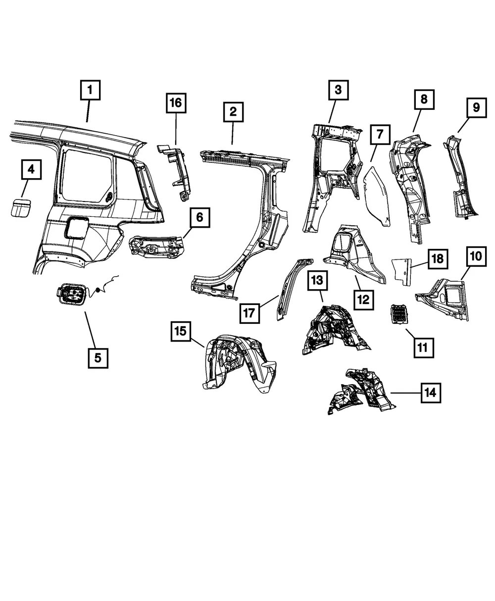 D Pillar Lower Extension, Left - Mopar (68410431aa)