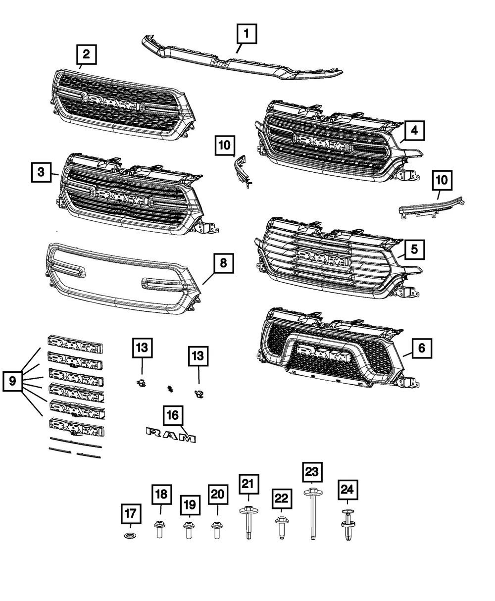 Radiator Grille - Mopar (68412153ab) - view 4