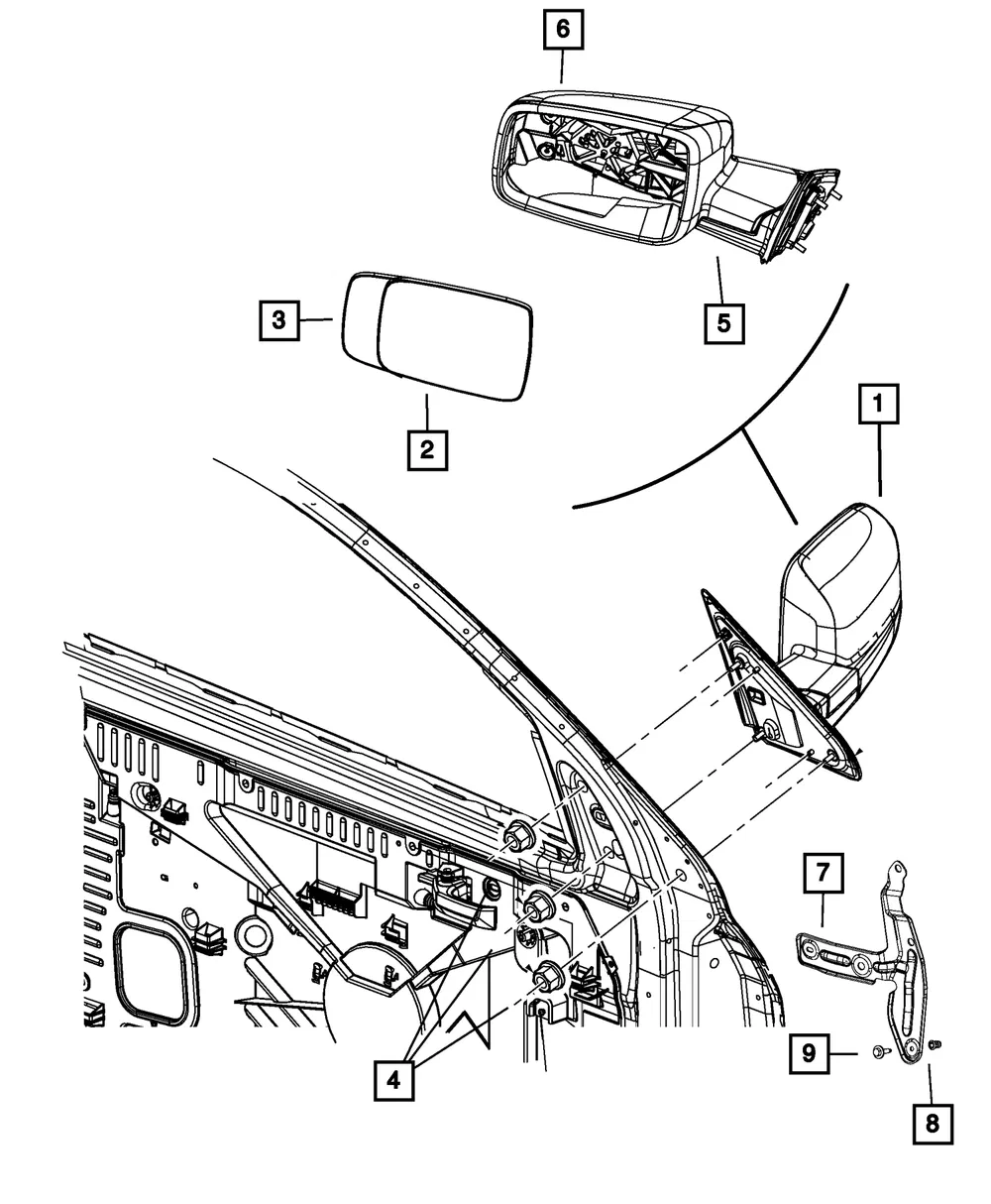 Power Mirror - Driver's Side (LH) - Mopar (68412885AC)
