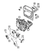Door Handle Bracket, Left - Mopar (68414614AA) - view 19