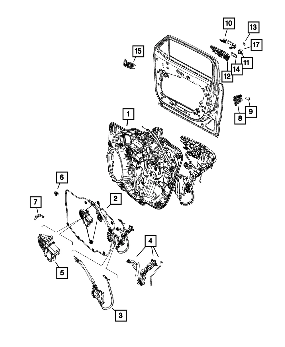 Door Handle Bracket, Left - Mopar (68414614AA) - view 7
