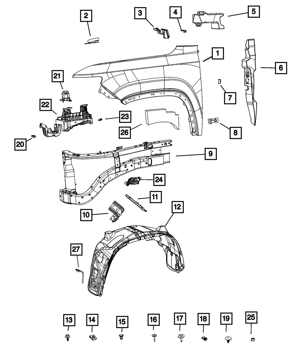 Front Fender, Right - Mopar (68419786ae)