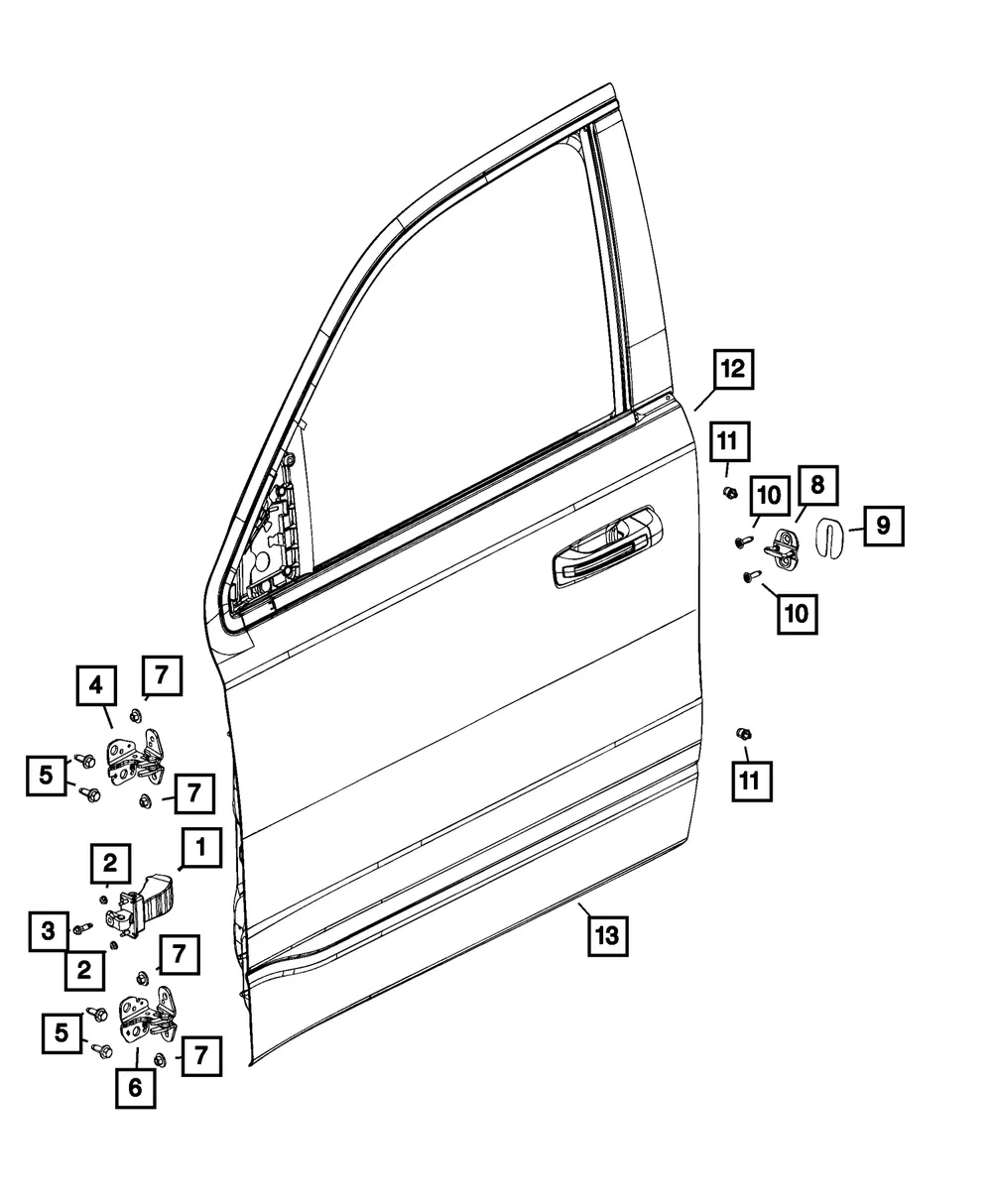 Door Hinge, Left - Mopar (68421705AB) - view 4