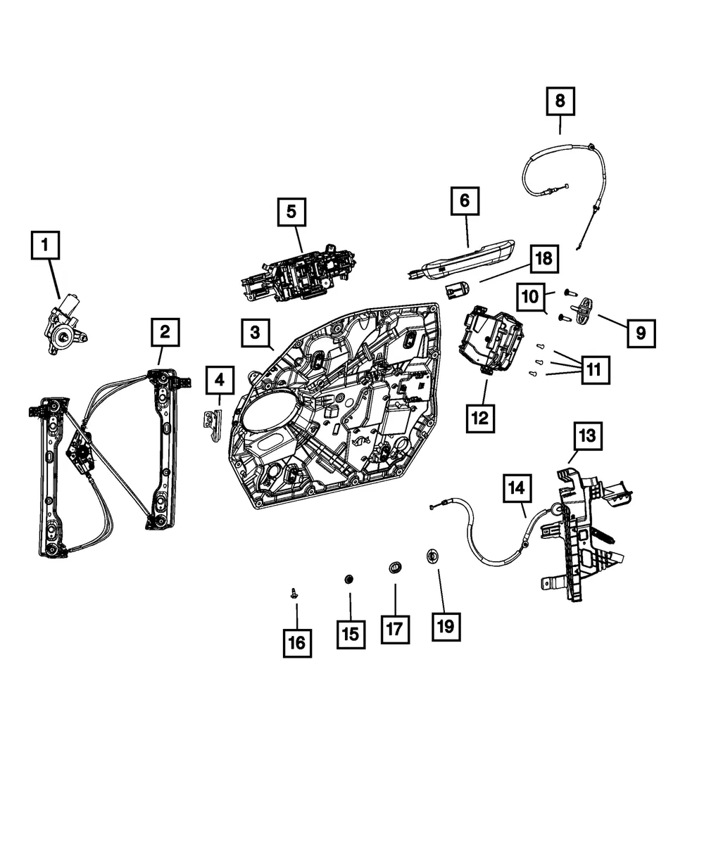 Door Handle Bracket, Left - Mopar (68426067ad)