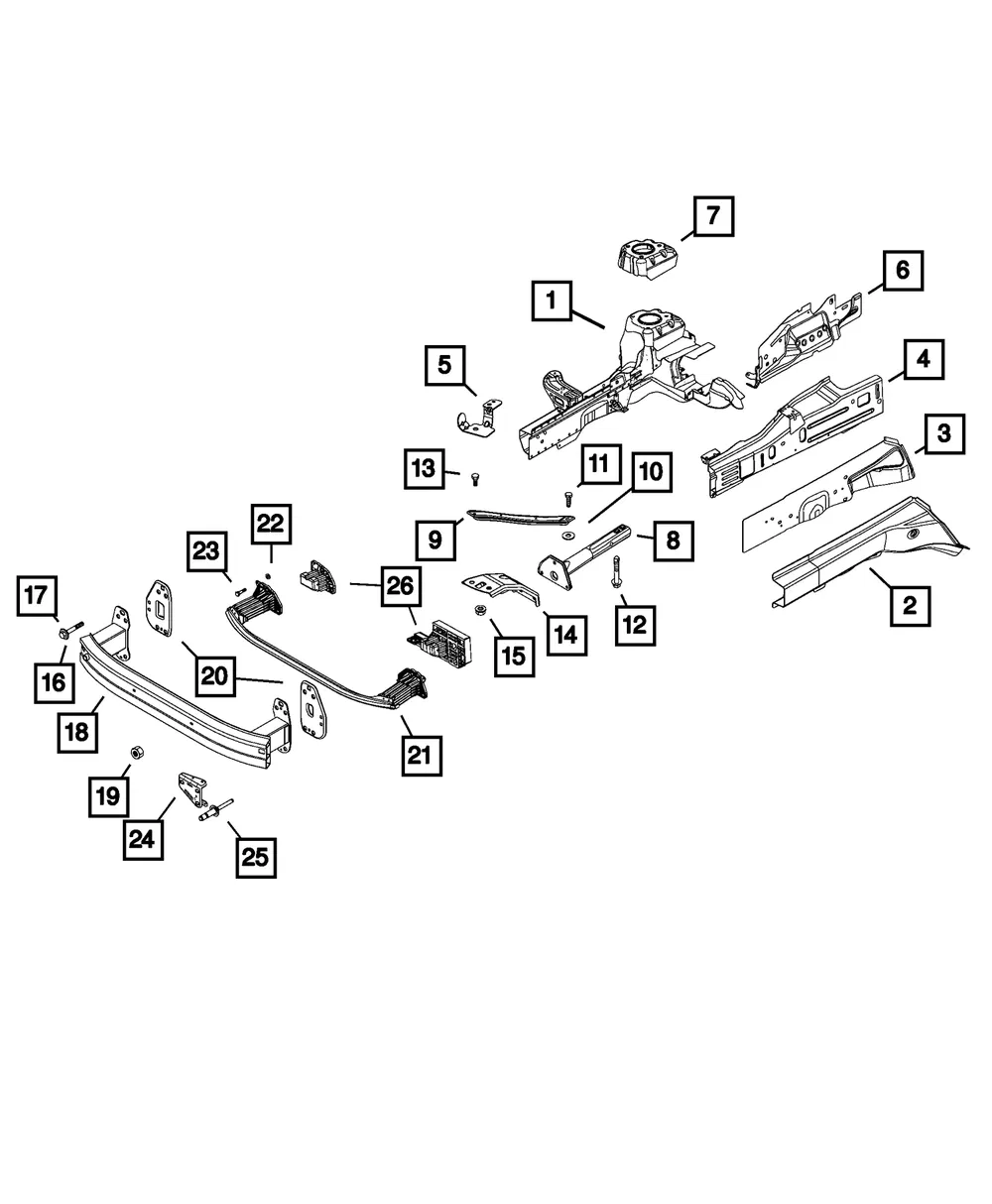 Front Bumper Beam - Mopar (68445447AA) - view 8