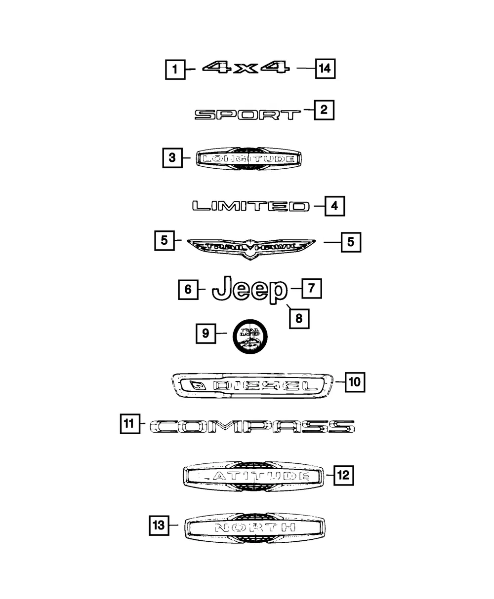 Fender Front Medallion, Right - Mopar (68453636aa) - view 2