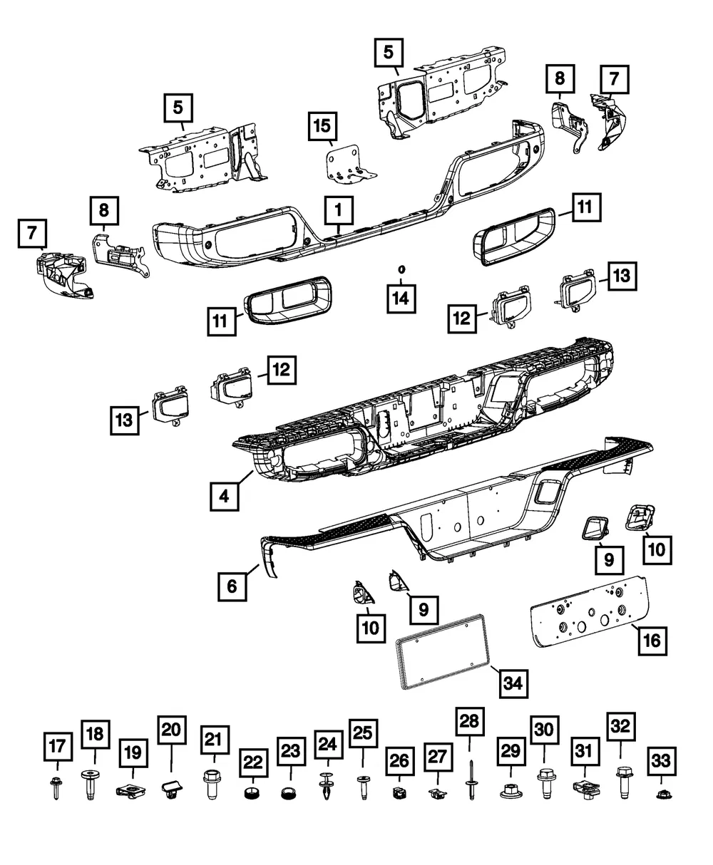 Rear Bumper Bracket, Left - Mopar (68455745ab)