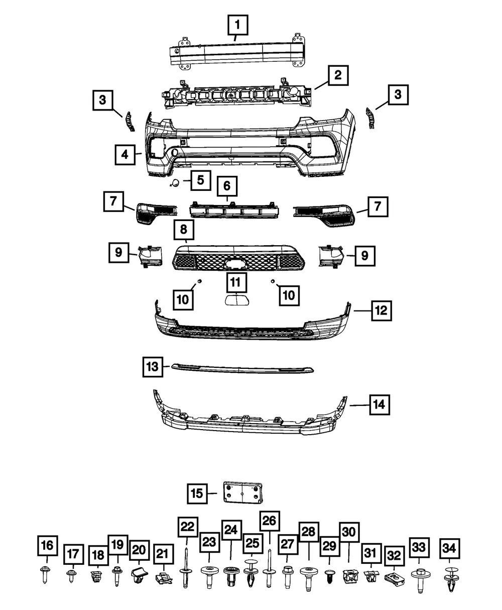 Front Bumper Beam - Mopar (68455839aa) - view 4