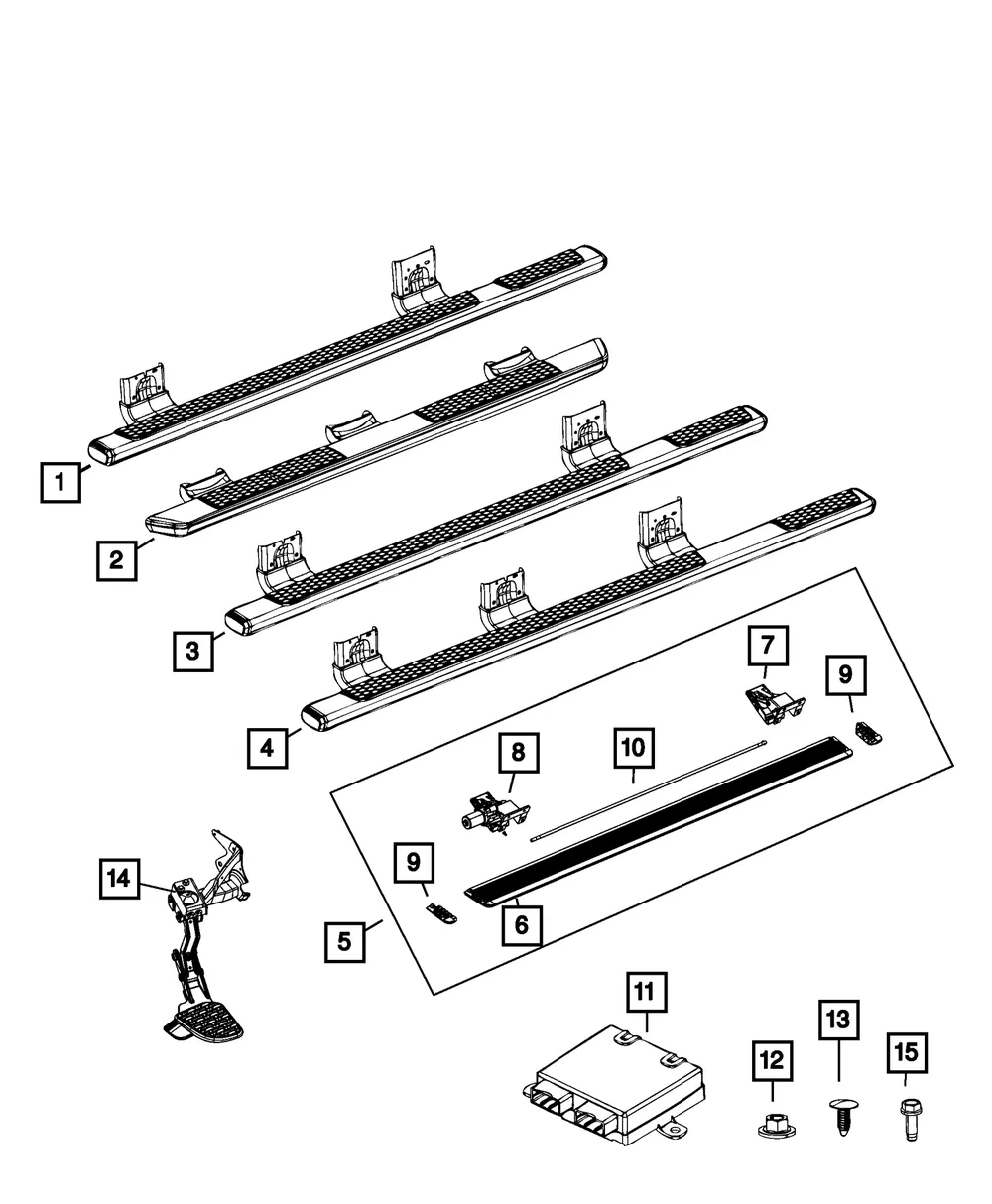 Power Running Board Hinge, Left - Mopar (68461579AA) - view 5
