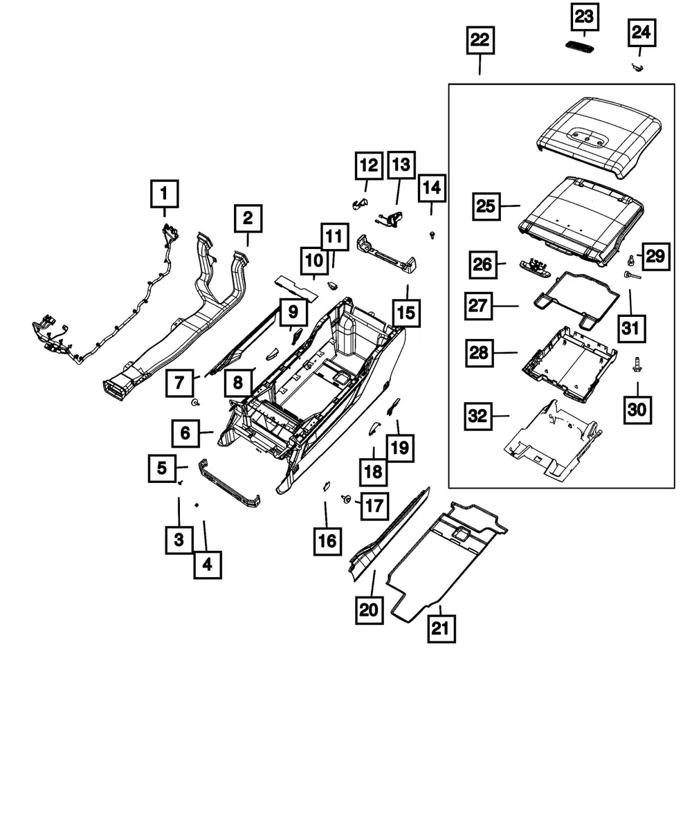 Console Lid Bumper - Mopar (68461681aa)