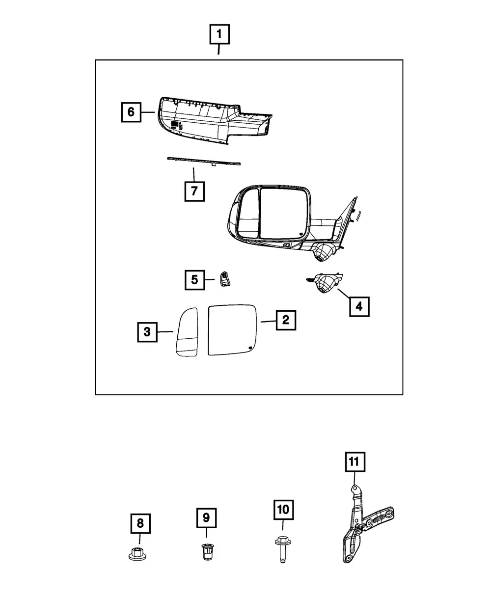 Outside Rear-View Mirror, Left - Mopar (68462849aa)