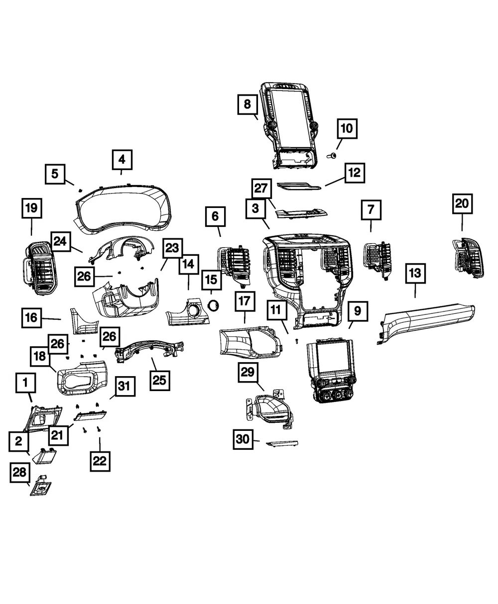 Applique Bezel - Mopar (68469678aa)
