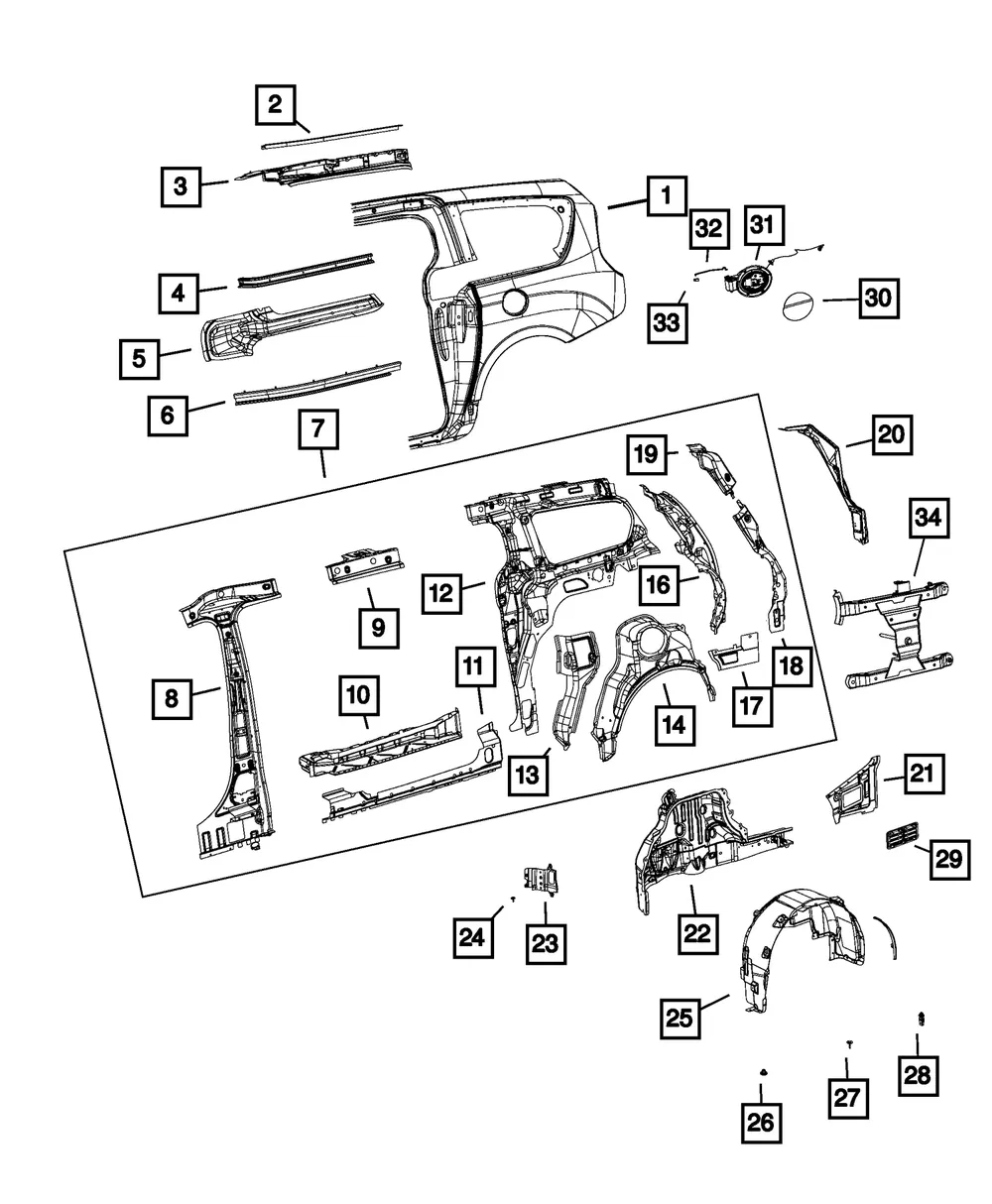 B Pillar Inner Panel, Left - Mopar (68475559aa) - view 4