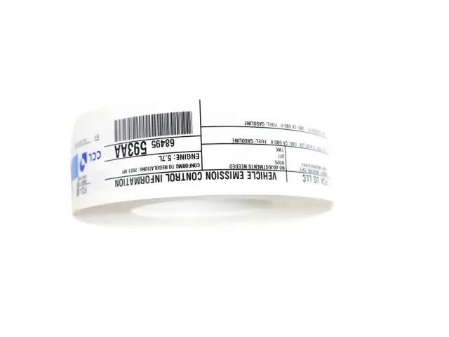 Vehicle Emission Control Information Label - Mopar (68495593aa) - view 2