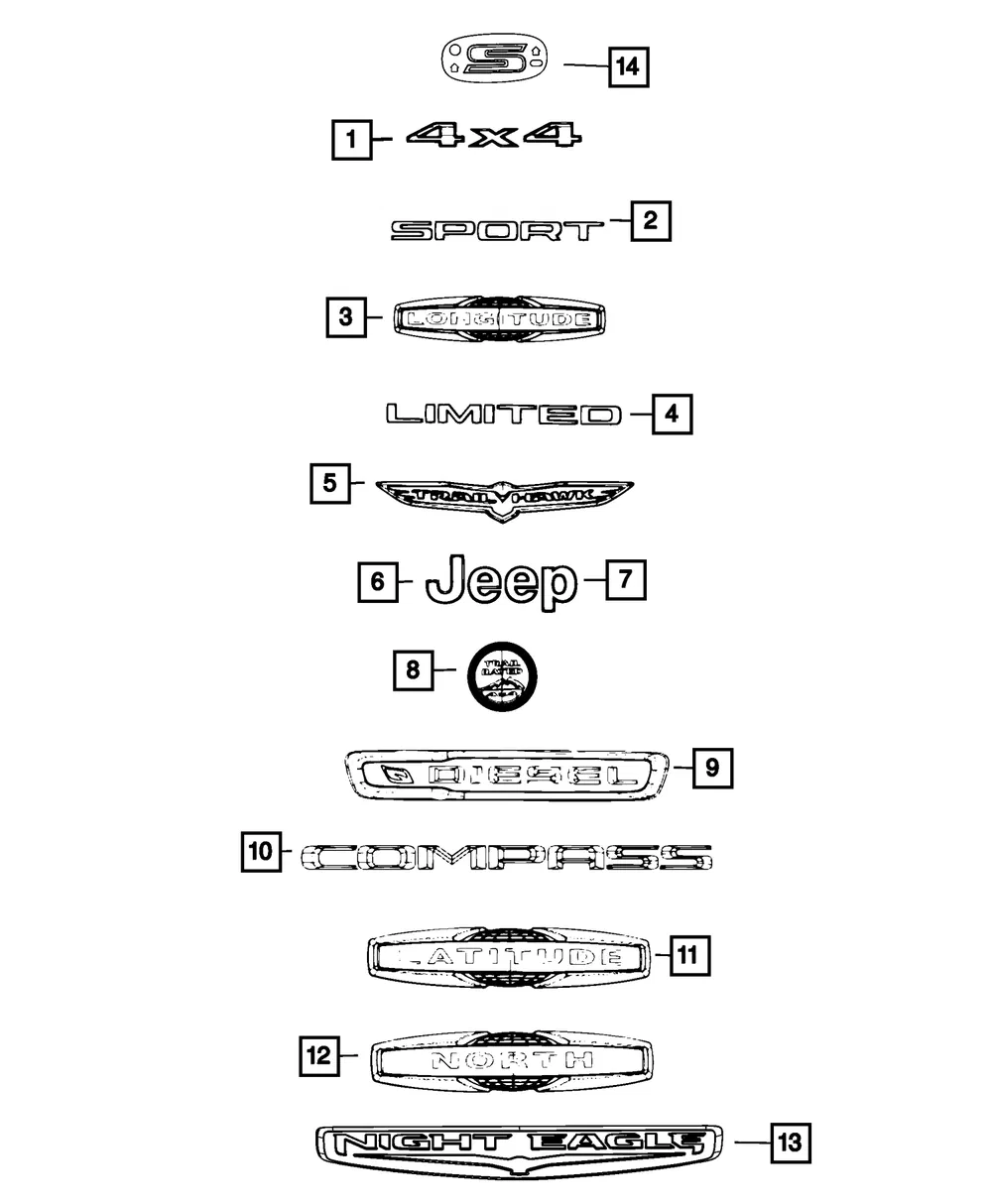 Jeep Nameplate - Mopar (68498280aa)