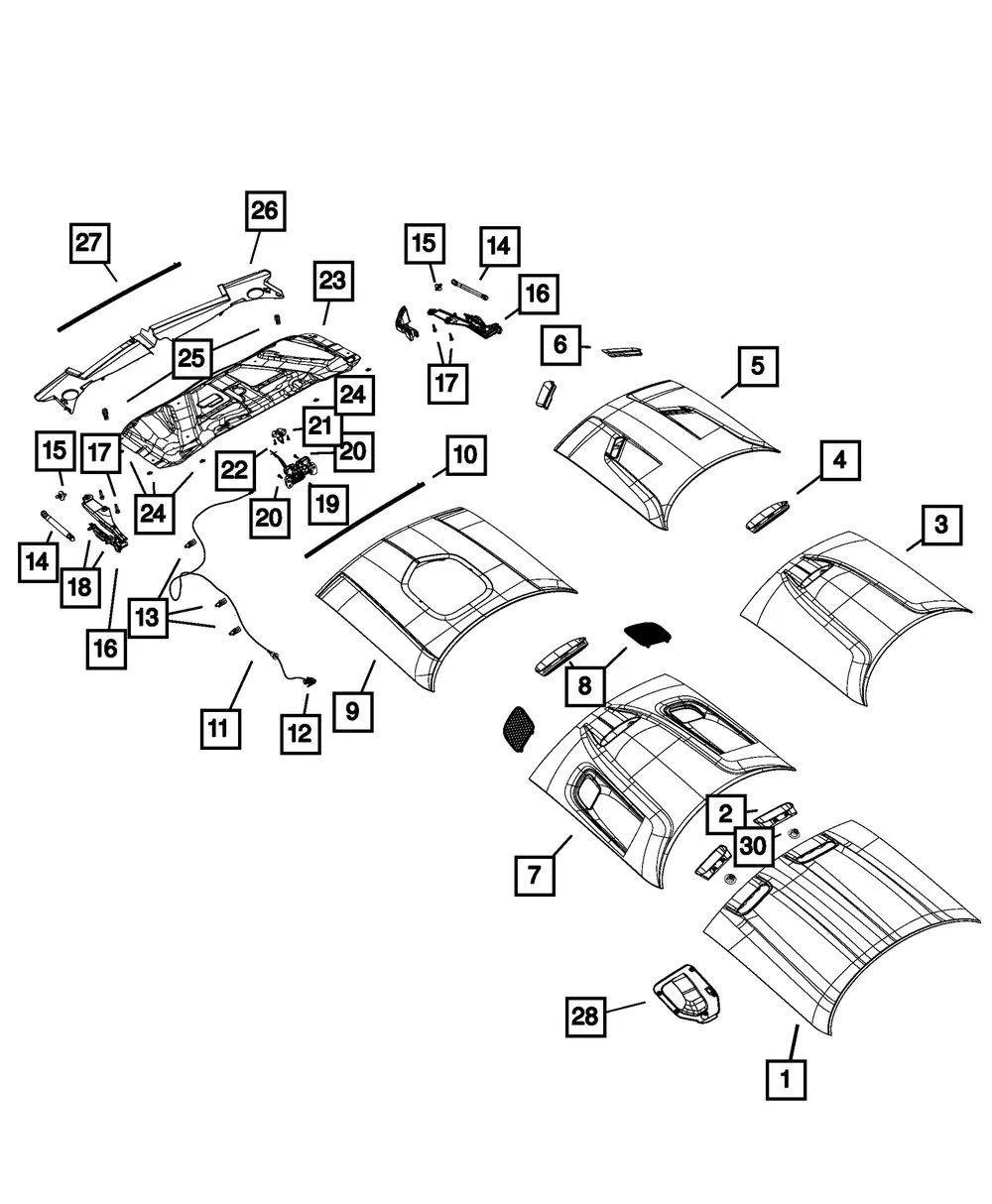 Hood - Mopar (68502581ab) - view 3