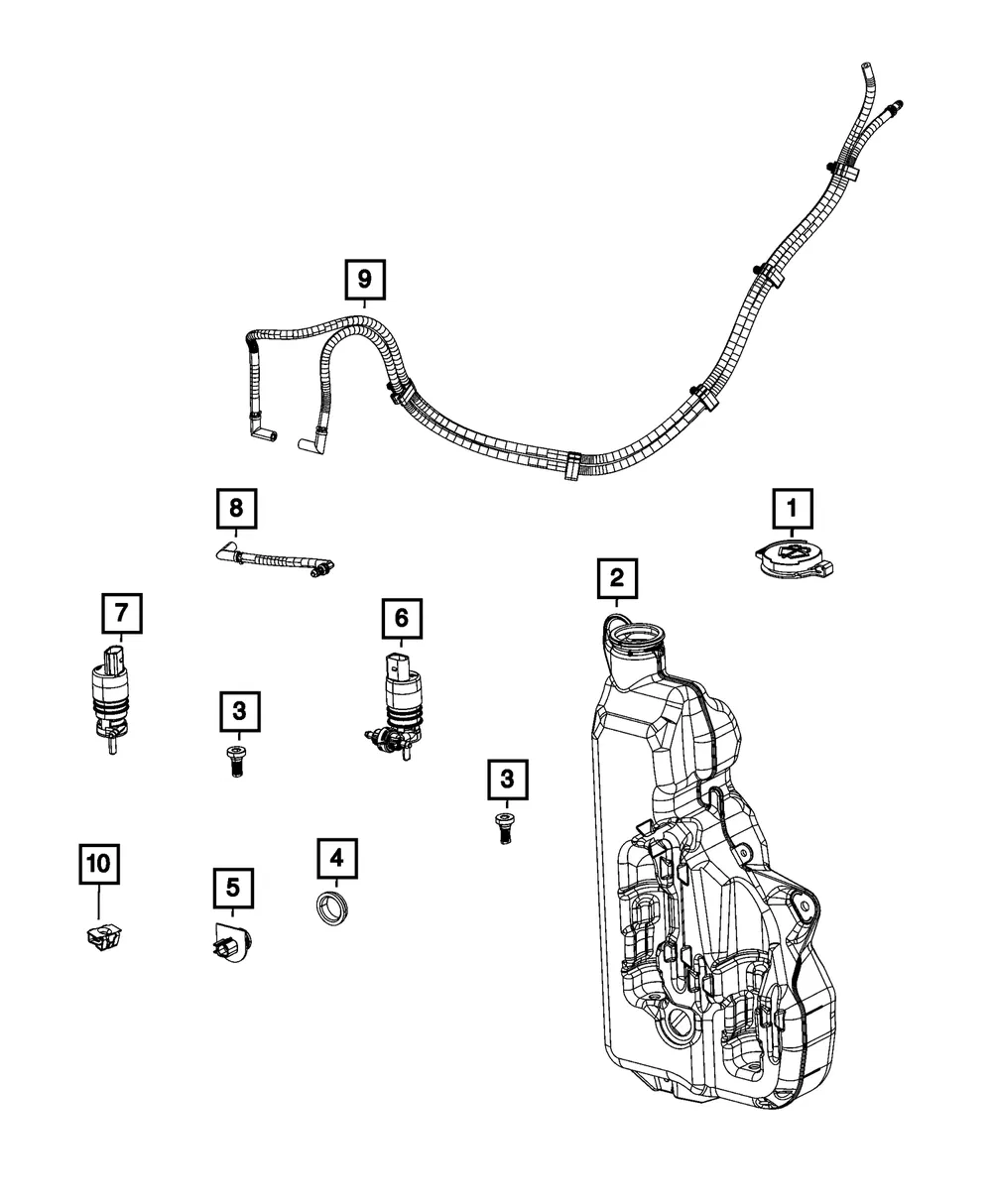 Washer, Windshield Pump - Mopar (68507273aa)
