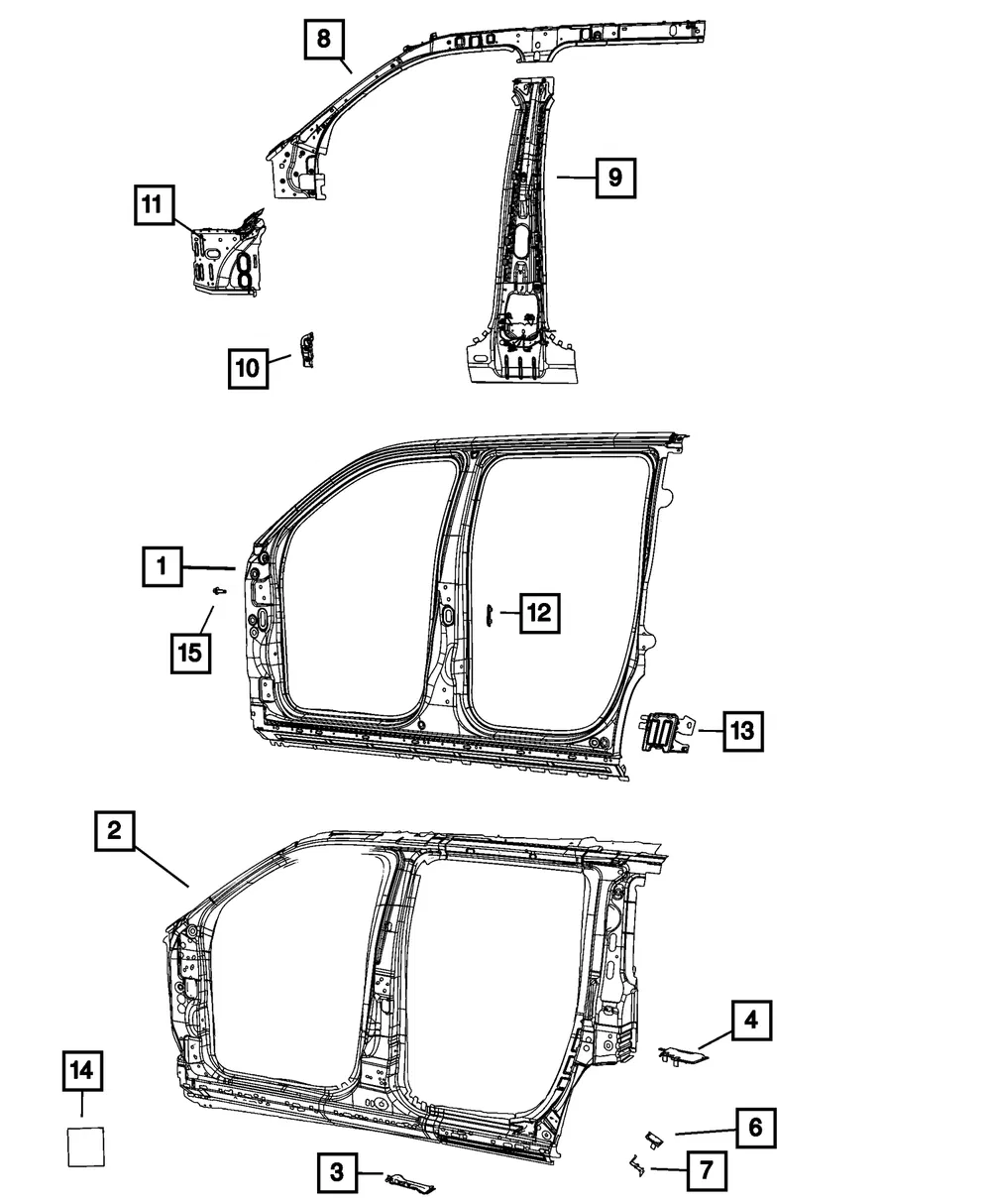 Hinge Pillar Reinforcement, Left - Mopar (68517679ab)
