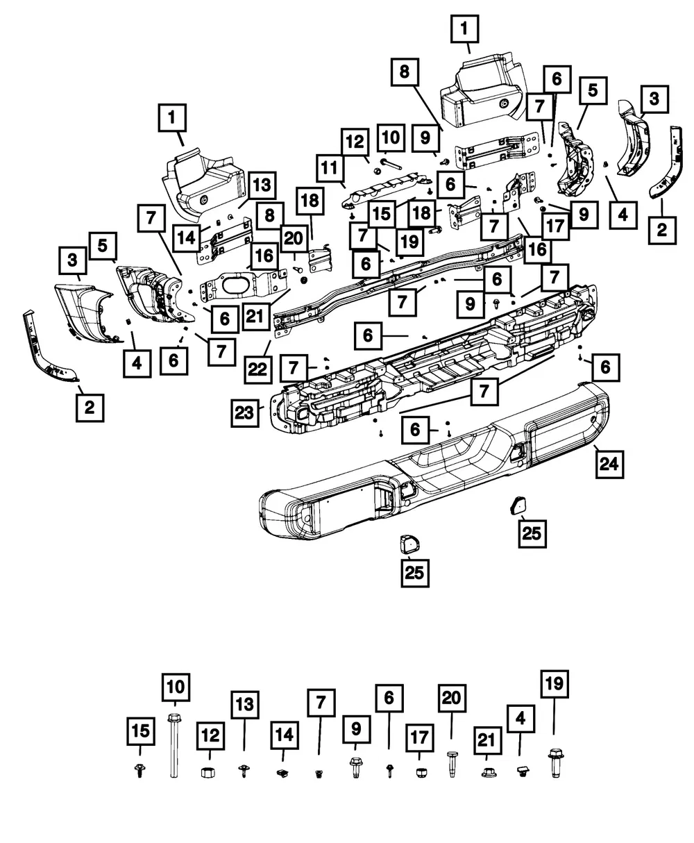 Rear Bumper Bracket, Right - Mopar (68528028aa)