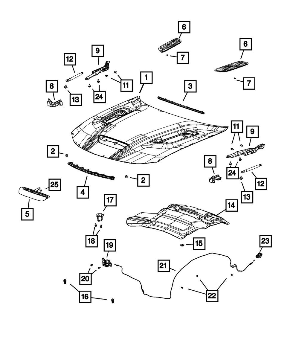 Hood - Mopar (68529909aa)