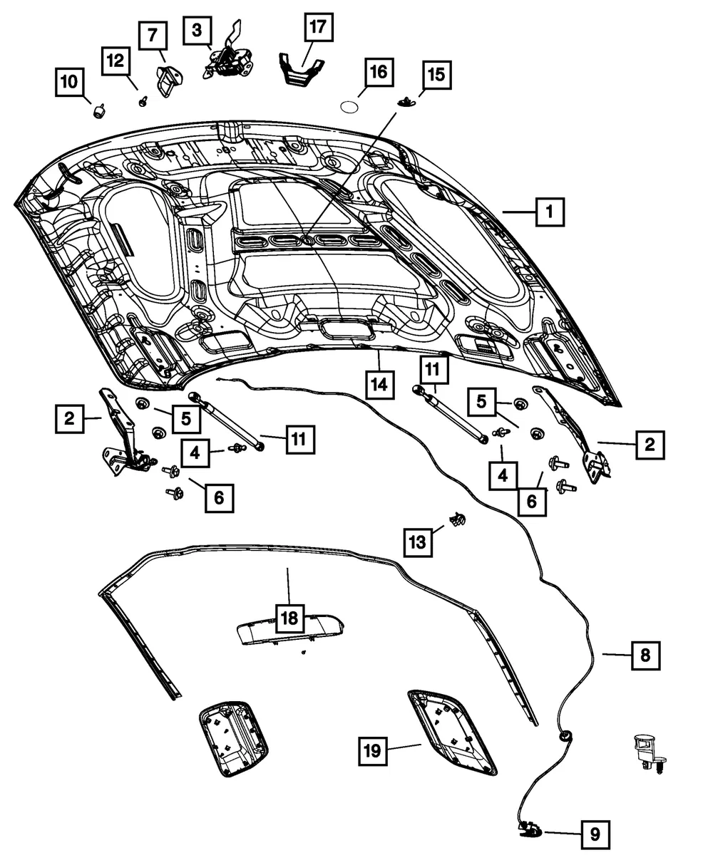 Hood - Mopar (68534237ab)
