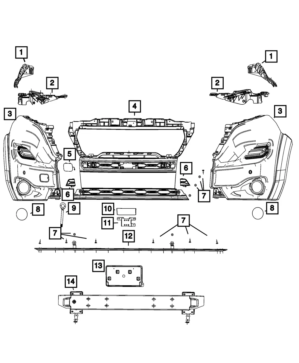 Front Bumper Bracket - Mopar (68540666aa)