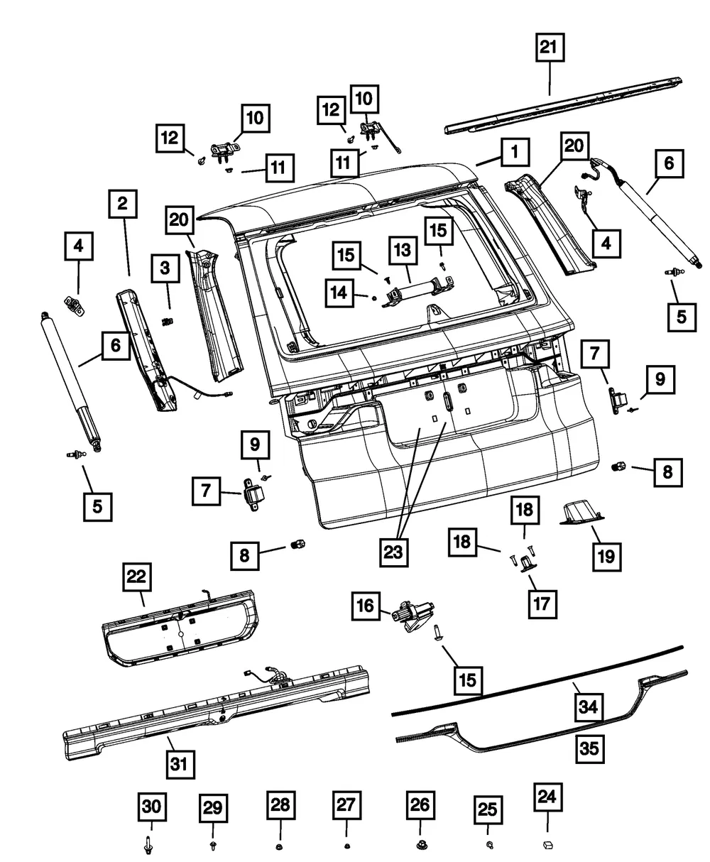 Lift-Gate Molding - Mopar (68543712aa)