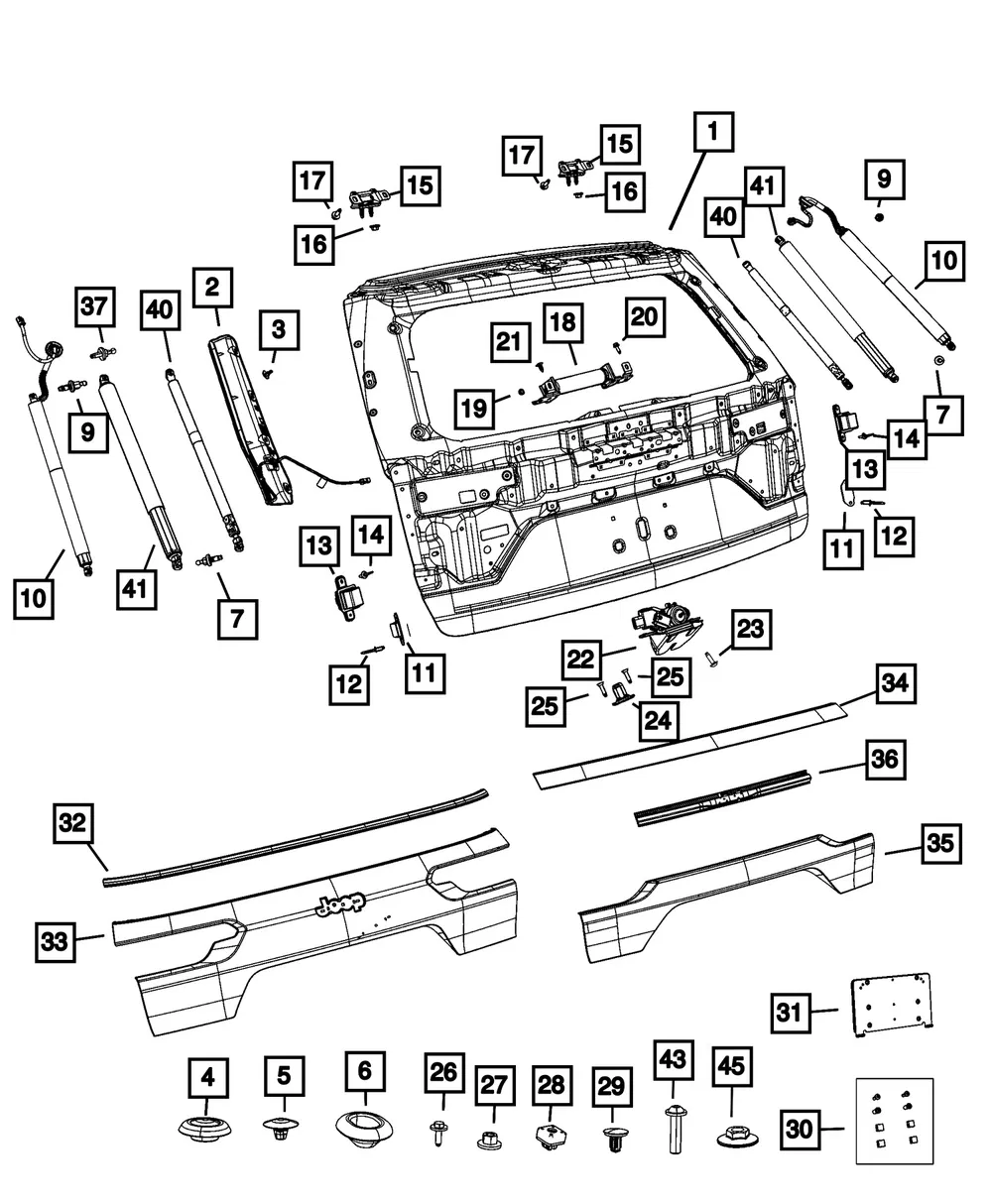 Deck Upper Panel Molding - Mopar (68544007aa)