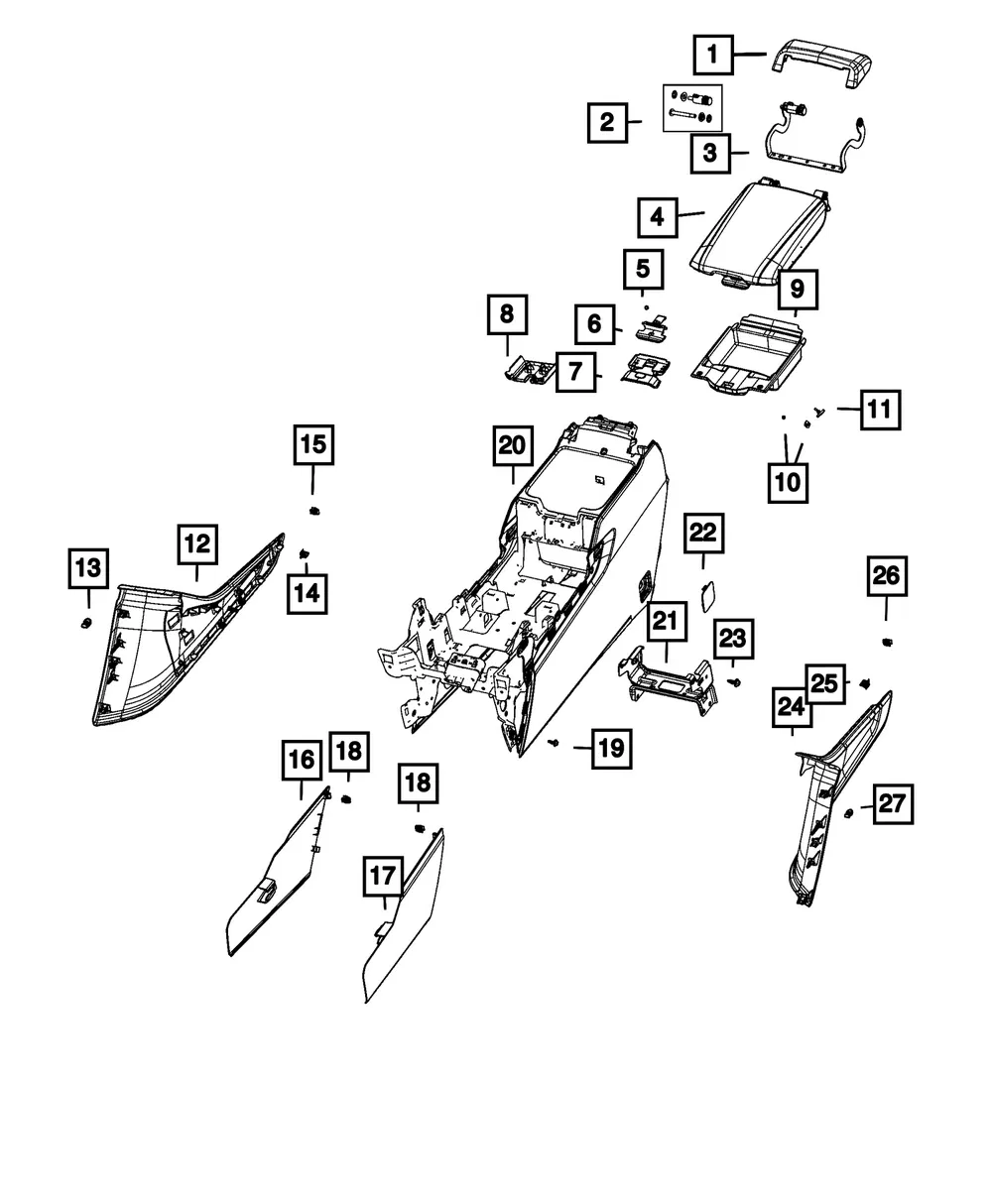 Armrest Lid Hinge Kit - Mopar (68550787AC) - view 4