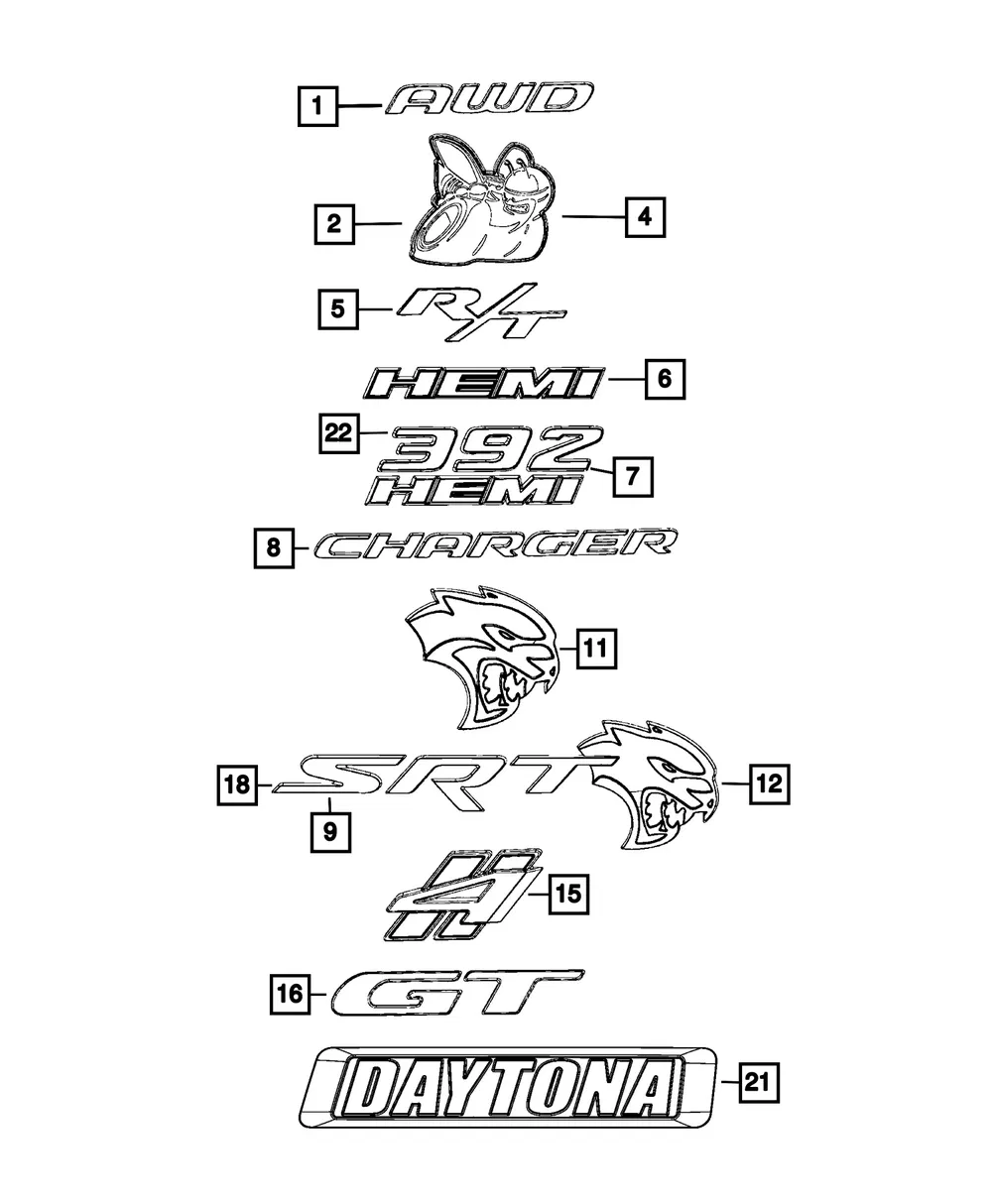 Hellcat Nameplate, Left - Mopar (68564531aa)