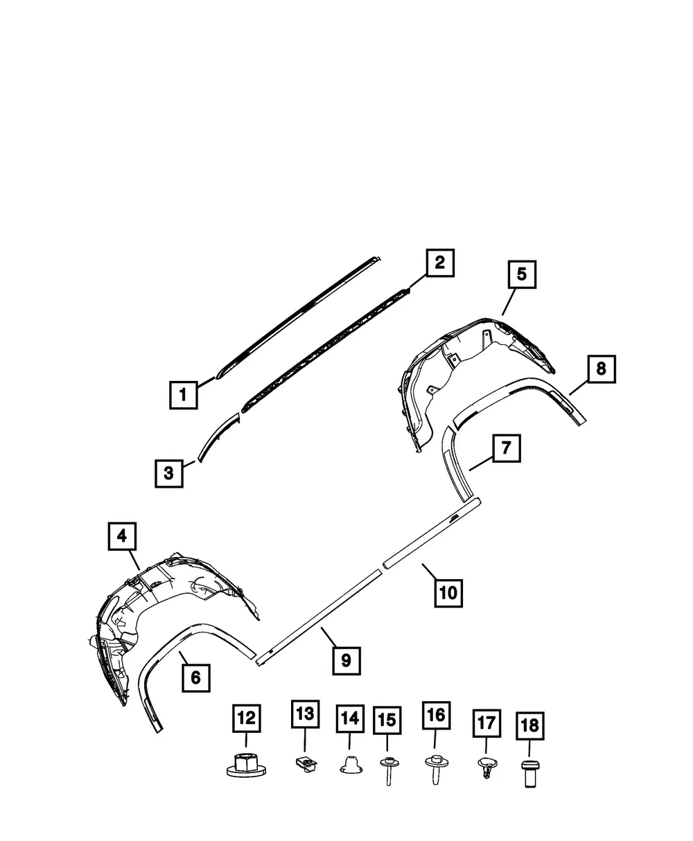 Wheel Flare Molding, Left - Mopar (68565165AC) - view 4