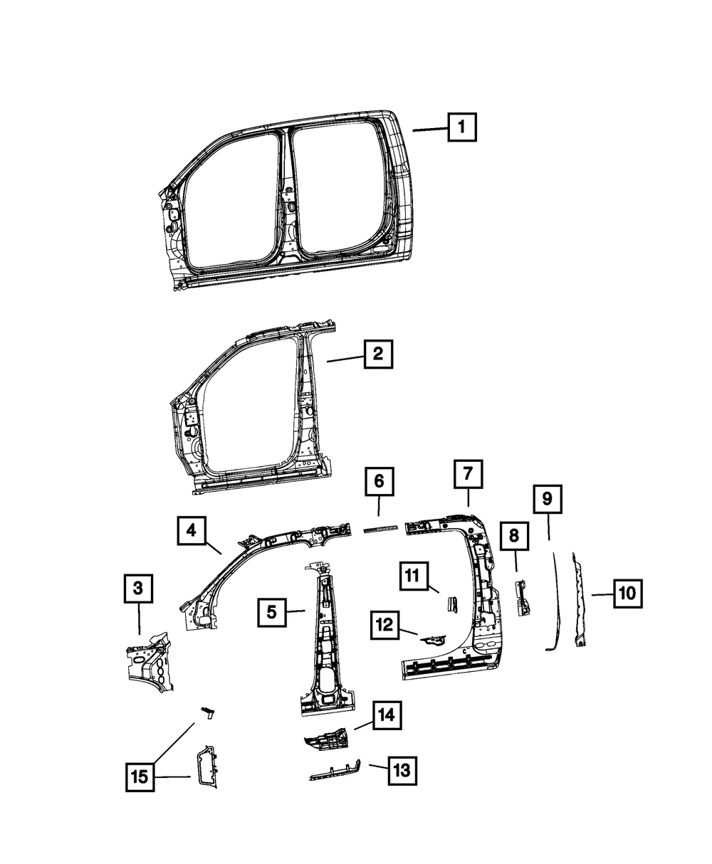 C Pillar Inner Panel, Left - Mopar (68567035aa) - view 3
