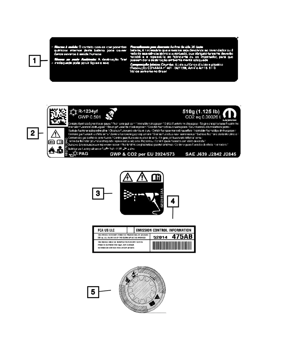 Vehicle Emission Control Information Label - Mopar (68568129aa)