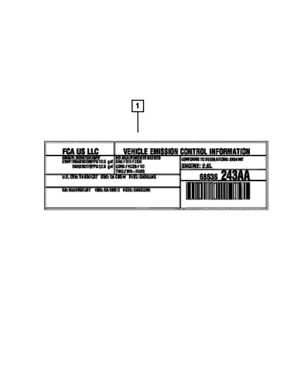 Vehicle Emission Control Information Label - Mopar (68568137aa)