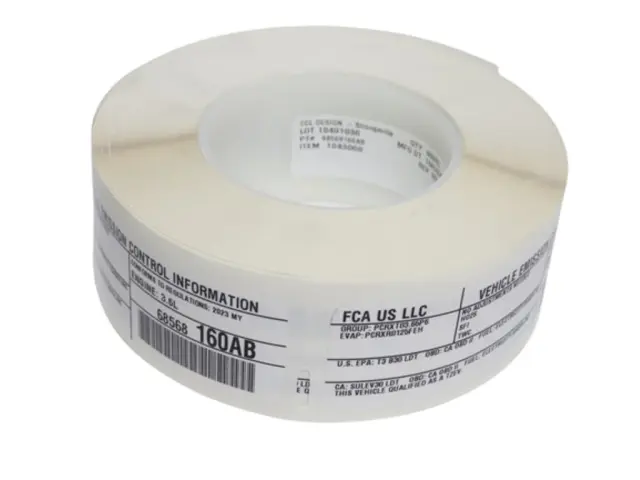 Vehicle Emission Control Information Label - Mopar (68568160AB)