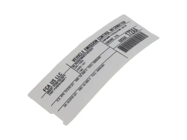 Vehicle Emission Control Information Label - Mopar (68568172AA)