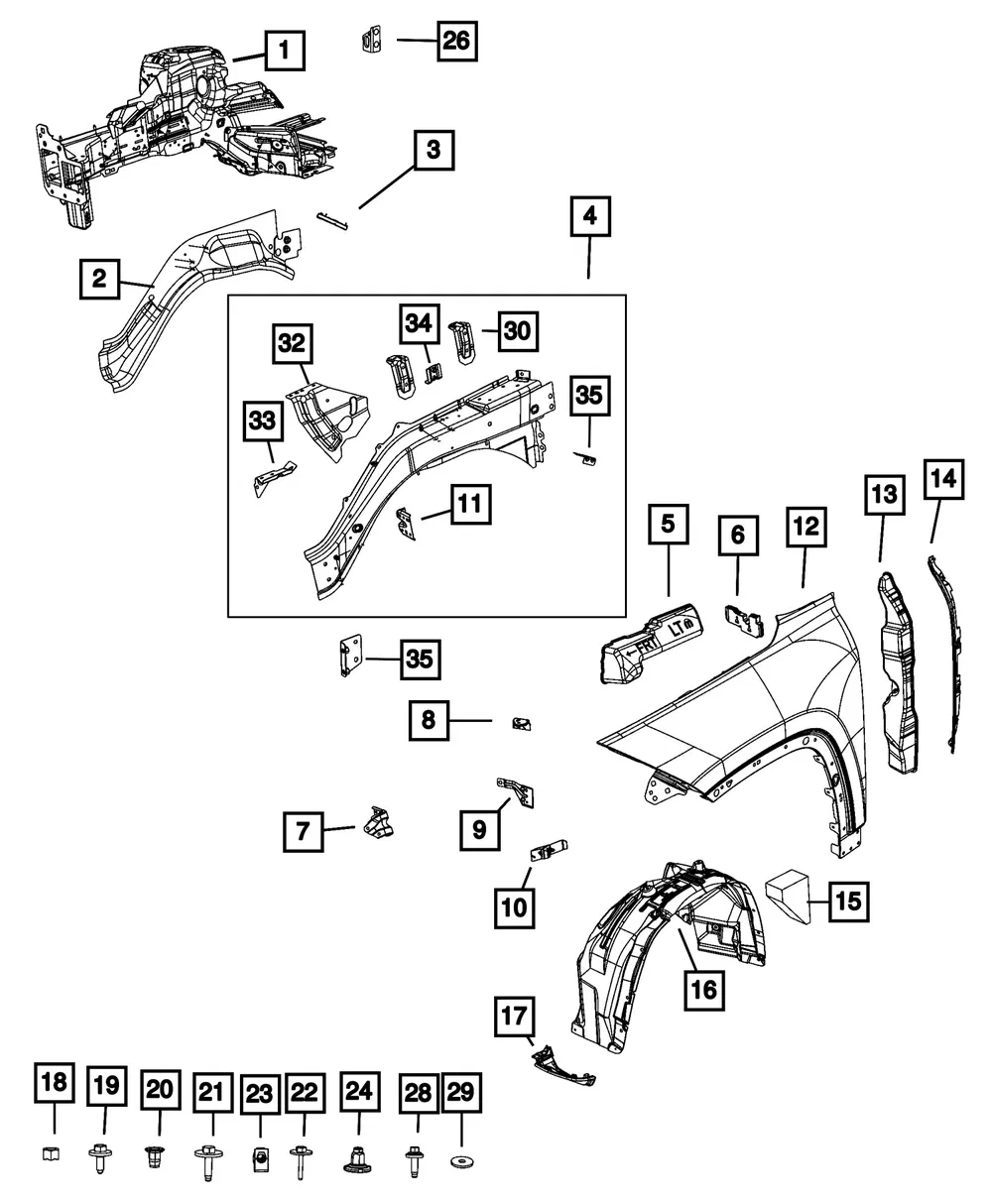 Front Fender, Left - Mopar (68574201AC)