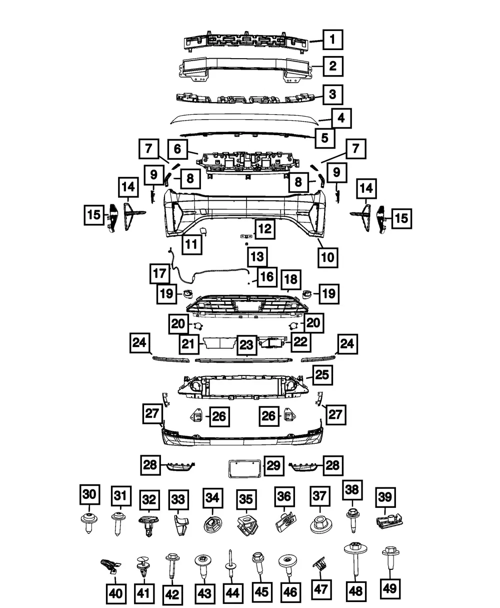 Front Bumper Beam - Mopar (68574670AA)