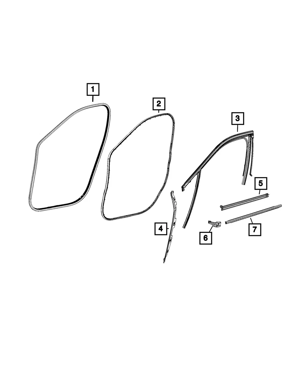 Front Door Opening Weatherstrip, Right - Mopar (68575456AC)