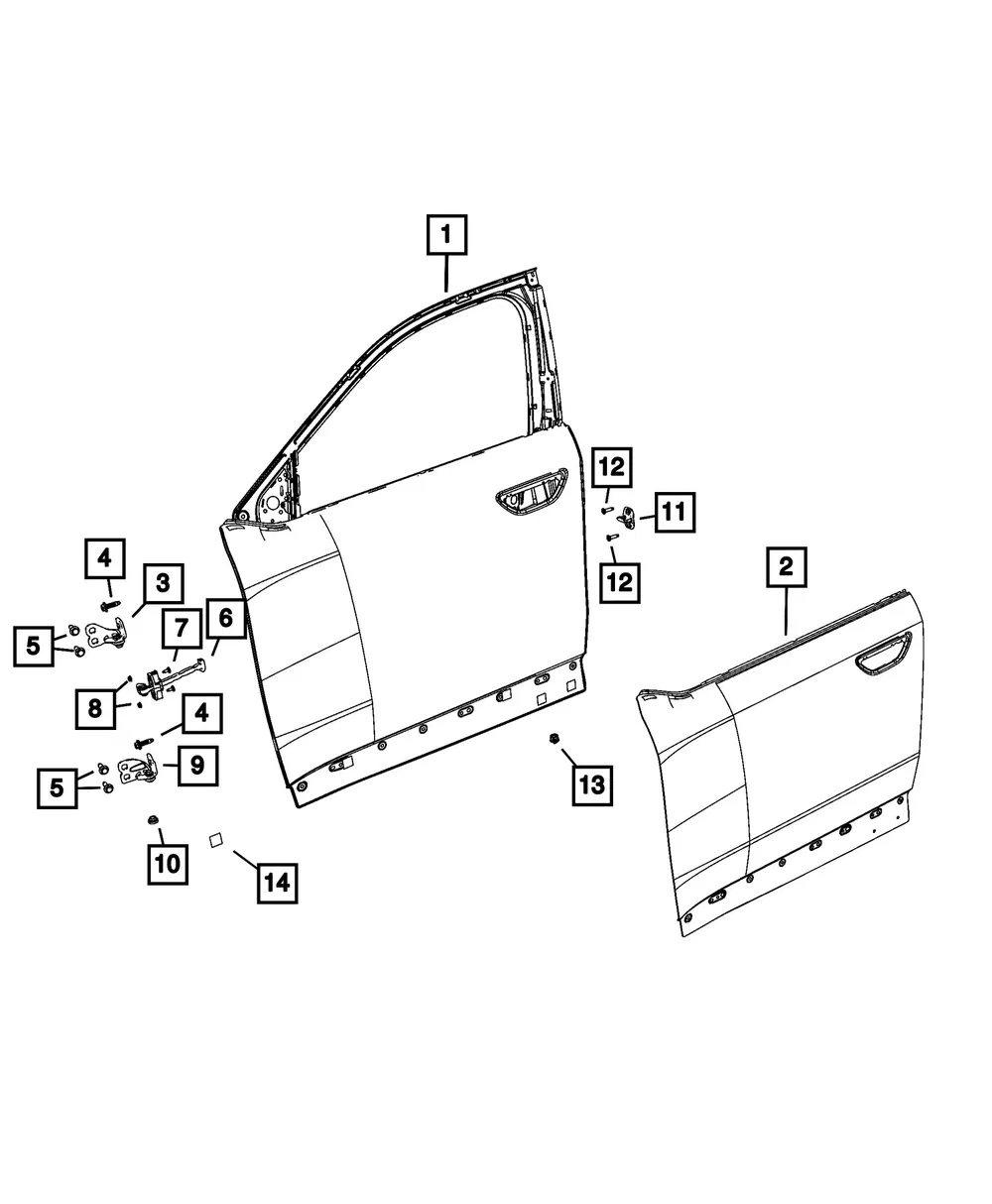 Front Door Check, Right - Mopar (68577369AB)