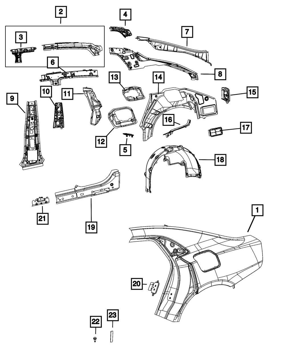 Quarter Panel Extension, Right - Mopar (68584500AA)