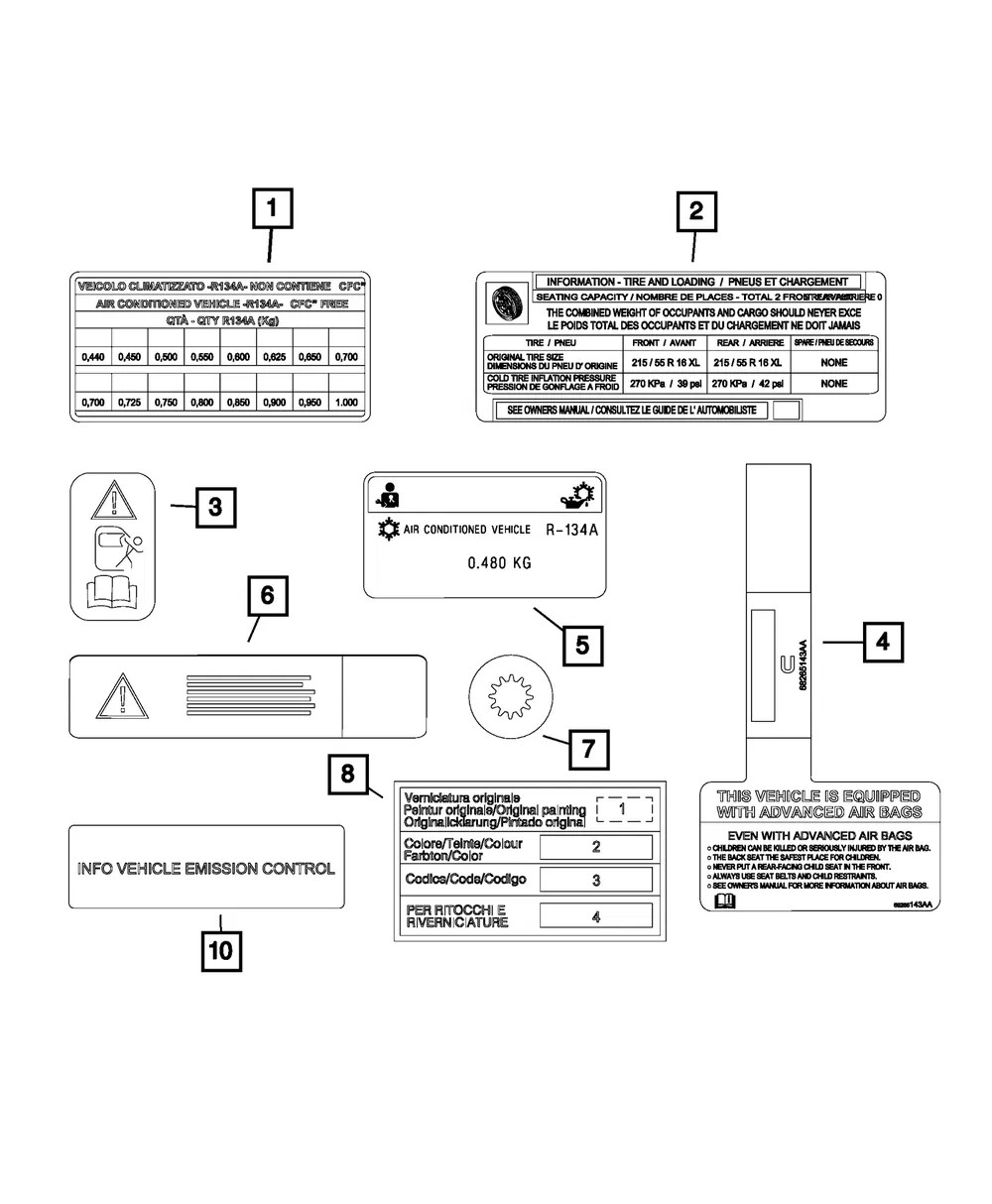 Emission Label - Mopar (68584968aa)