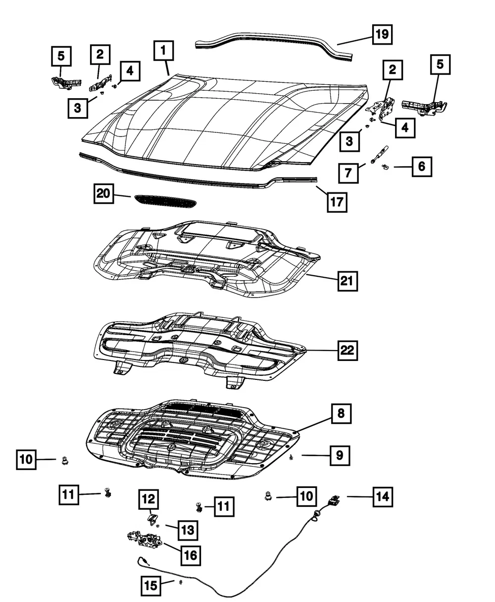 Hood Hinge, Left - Mopar (68590445AC)